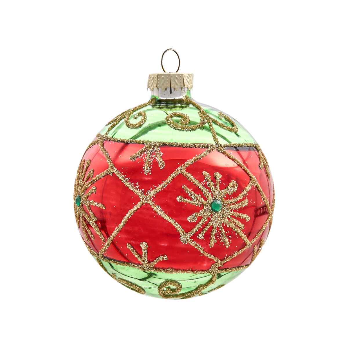 Zestaw 70 bombek TWINKLE Szkło Czerwony/ zielony