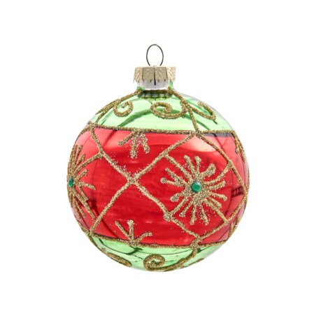 Zestaw 70 bombek TWINKLE Szkło Czerwony/ zielony