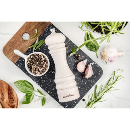 Konsimo MILOS Zestaw młynków 18 cm, 2 szt. naturalny olejowany, naturalny olejowany