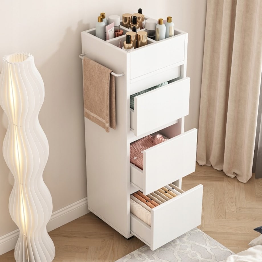 Szafka łazienkowa biała stojąca regał kosmetyki salon nowoczesna loft 90 cm