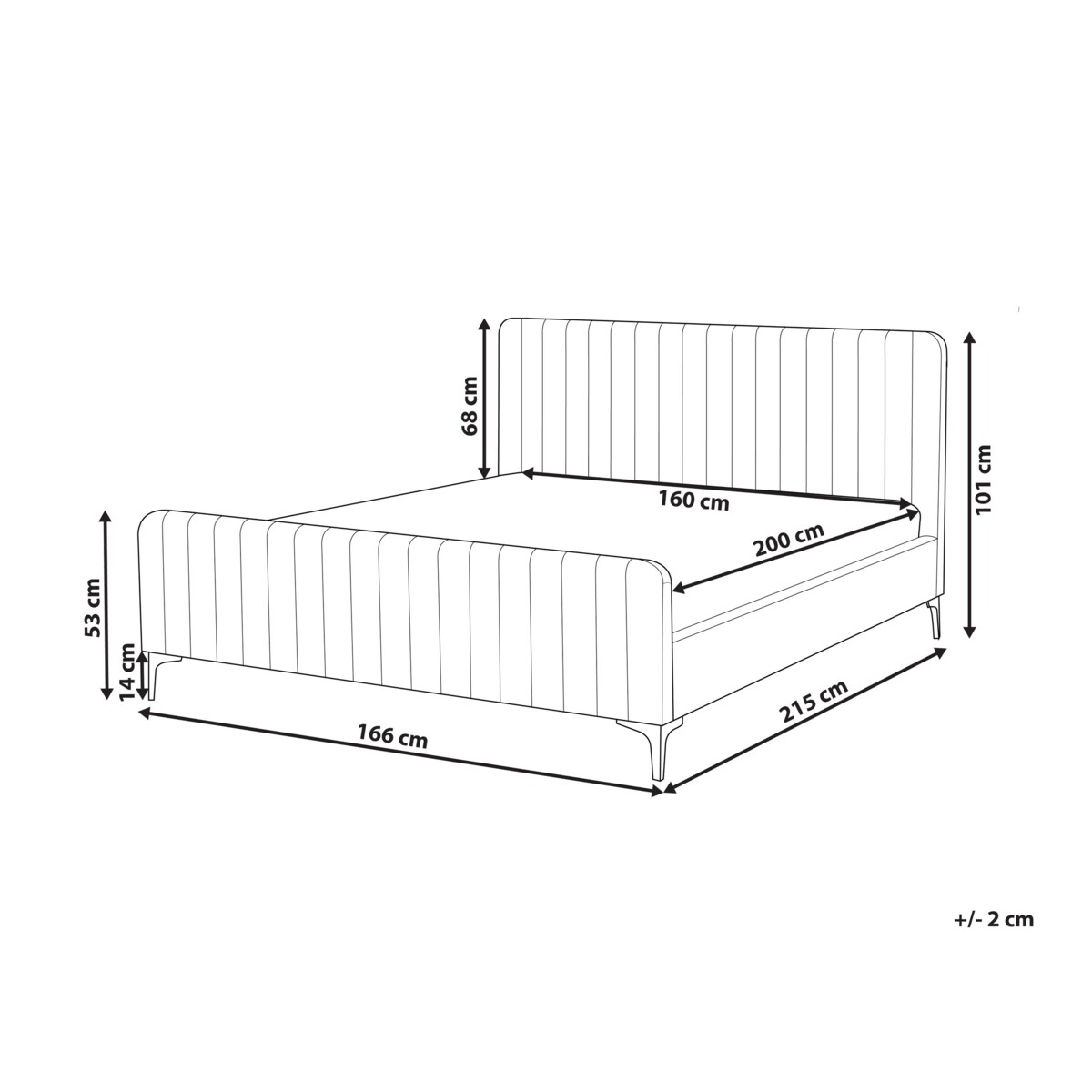 Łóżko Boucle LUNAN 160 x 200 cm Beżowoszary