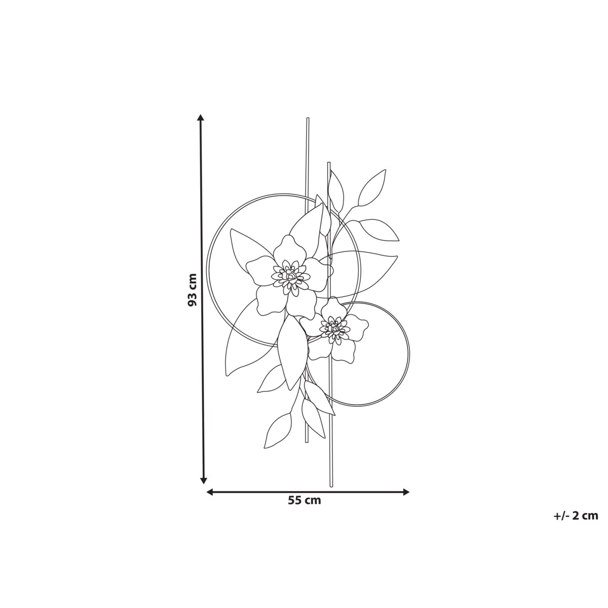 Dekoracja ścienna Kwiat BERKELIUM Metal 93 cm Kolorowy