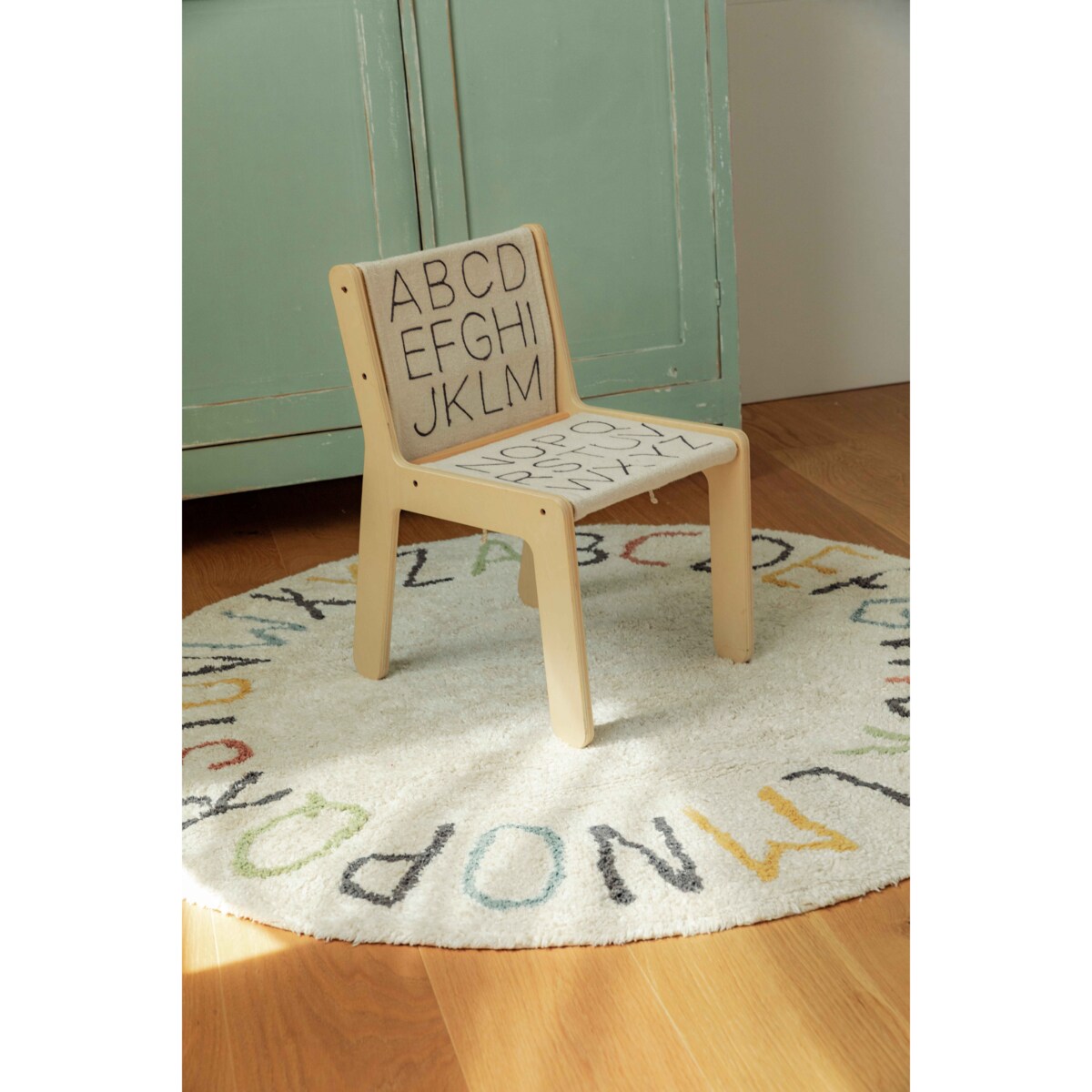 Dywan Bawełniany ABC Kolory i Litery, Ø120 cm, Lorena Canals