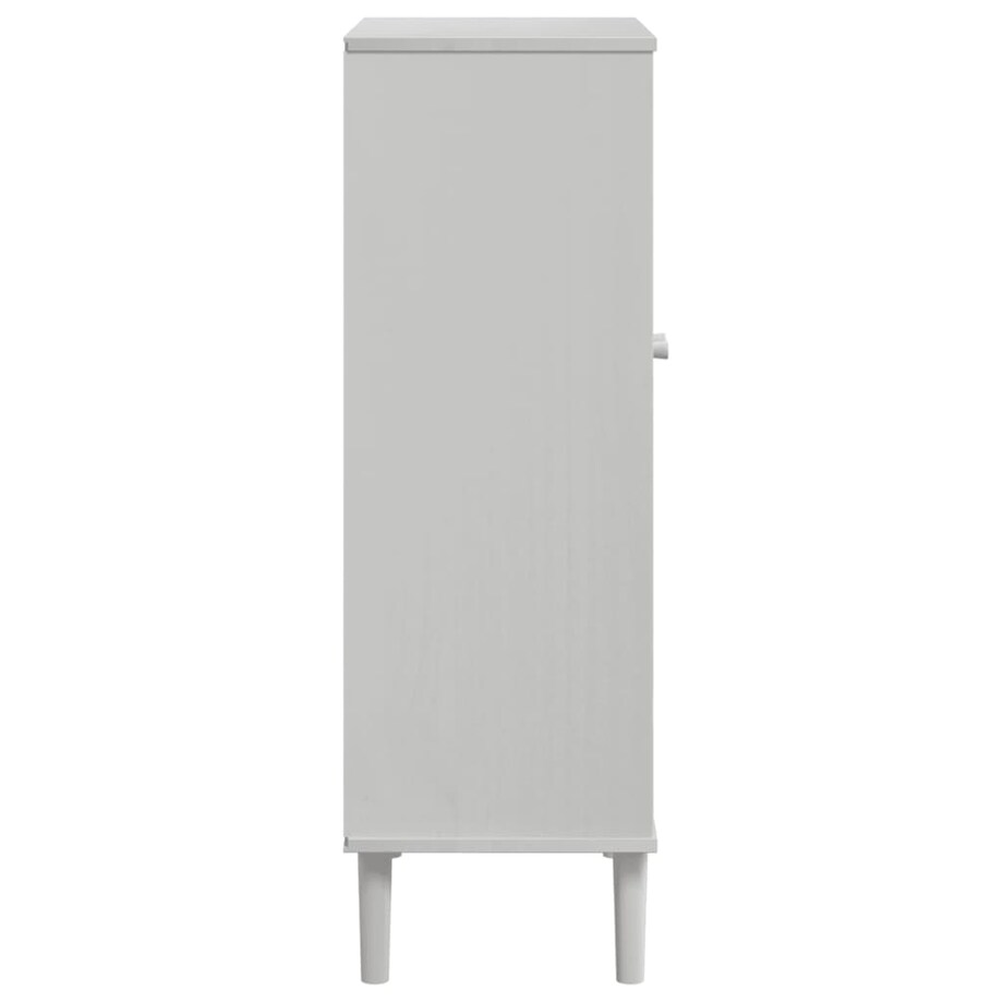 vidaXL Szafka na buty SENJA, z plecionką, biała, 59,5x35x107 cm