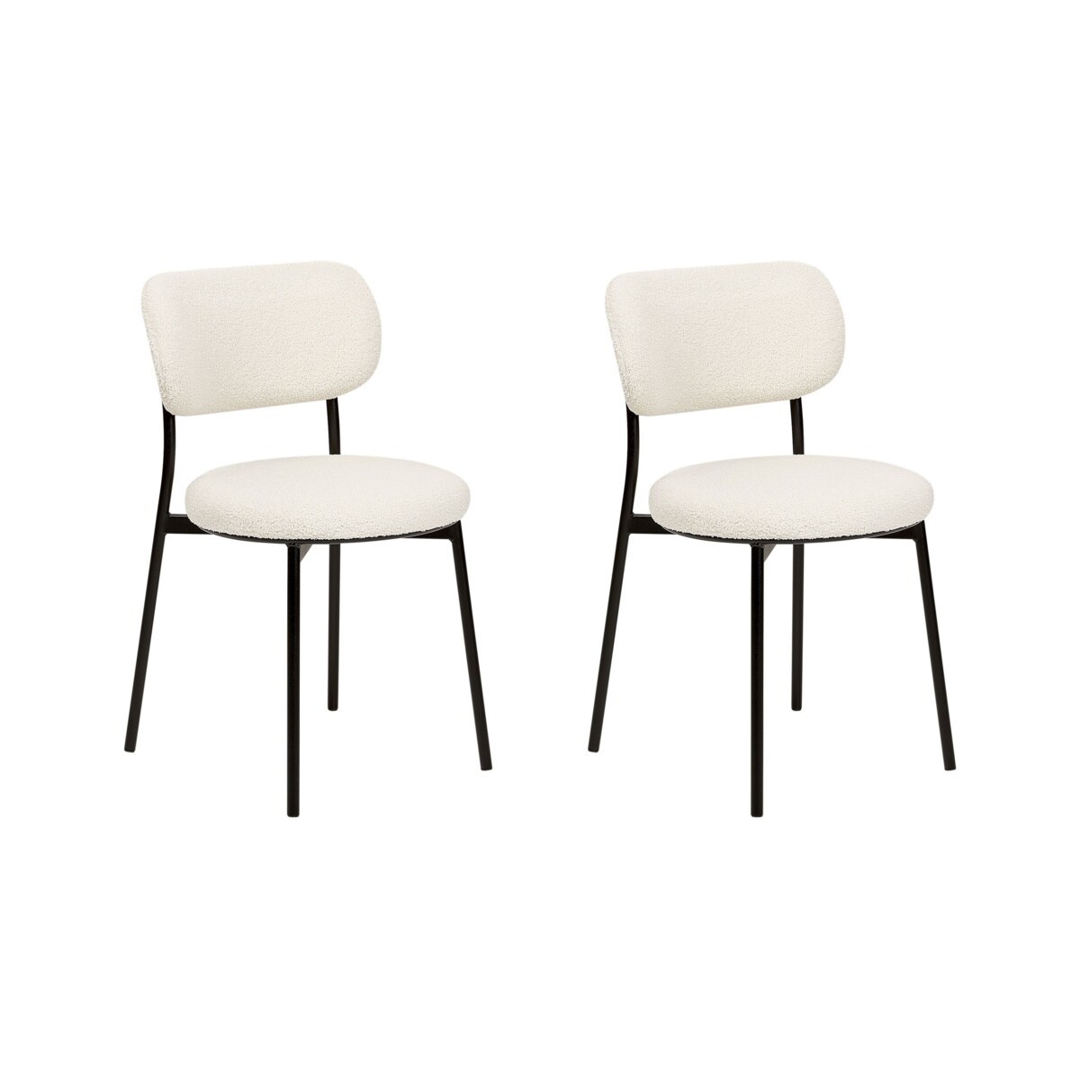 Zestaw 2 krzeseł do jadalni CASEY Boucle Złamana biel