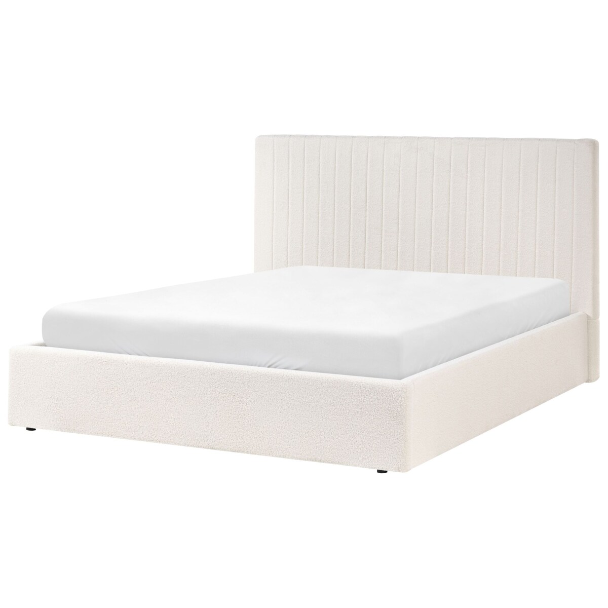 Łóżko z pojemnikiem Boucle VION 160 x 200 cm Złamana biel