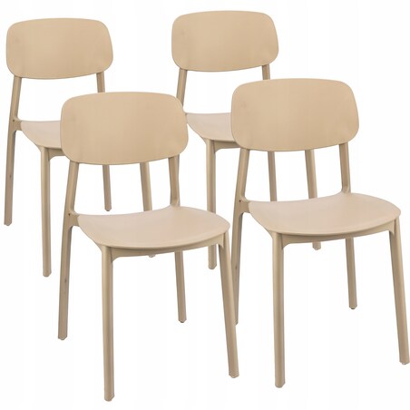 4 X Krzesło Do Jadalni Kuchni Stołu Zestaw Komplet Lara Beżowe
