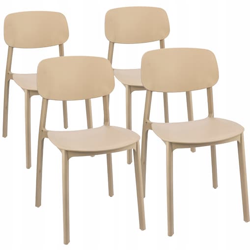 4 X Krzesło Do Jadalni Kuchni Stołu Zestaw Komplet Lara Beżowe