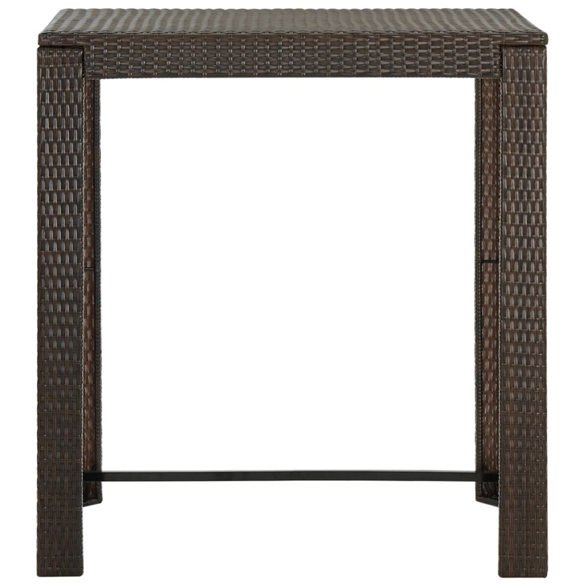 vidaXL Ogrodowy stolik barowy, brązowy, 100x60,5x110,5 cm, polirattan