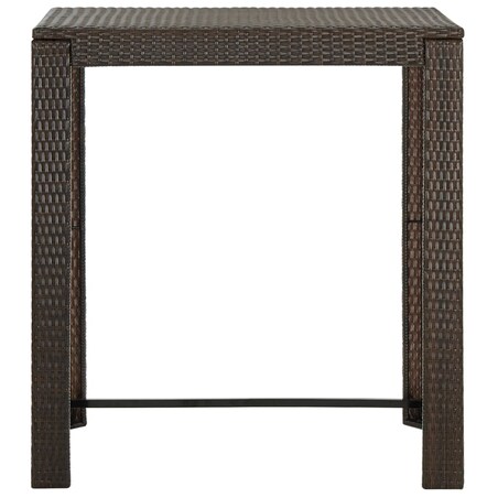 vidaXL Ogrodowy stolik barowy, brązowy, 100x60,5x110,5 cm, polirattan