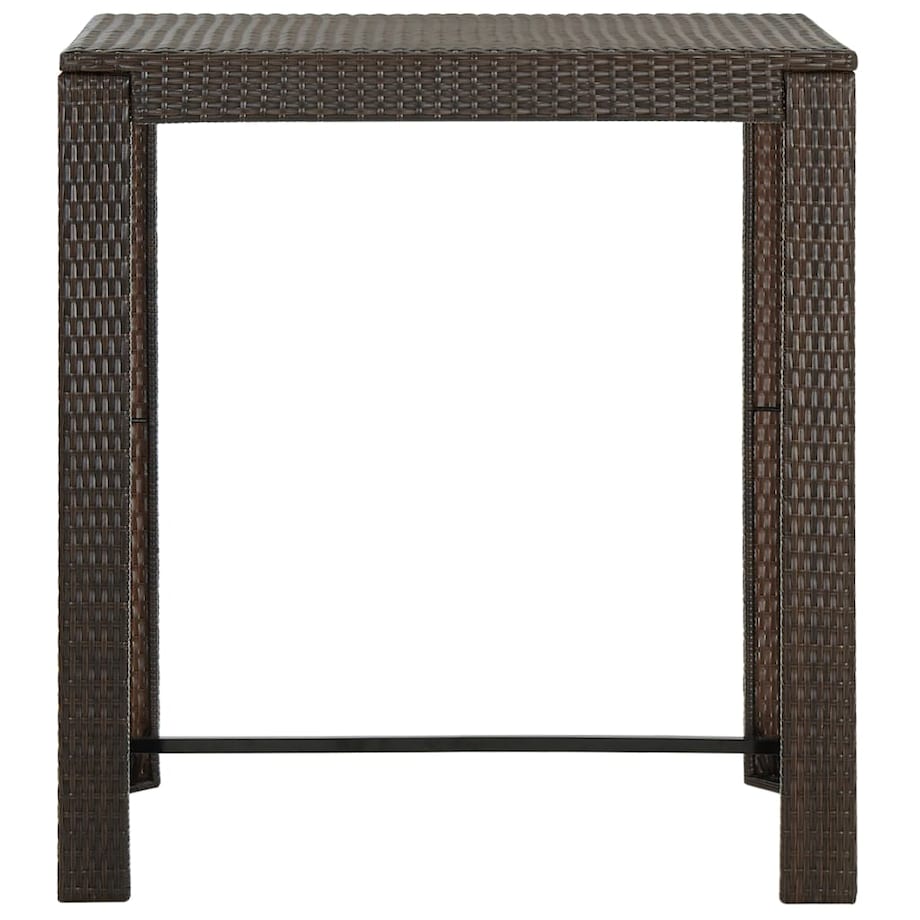 vidaXL Ogrodowy stolik barowy, brązowy, 100x60,5x110,5 cm, polirattan