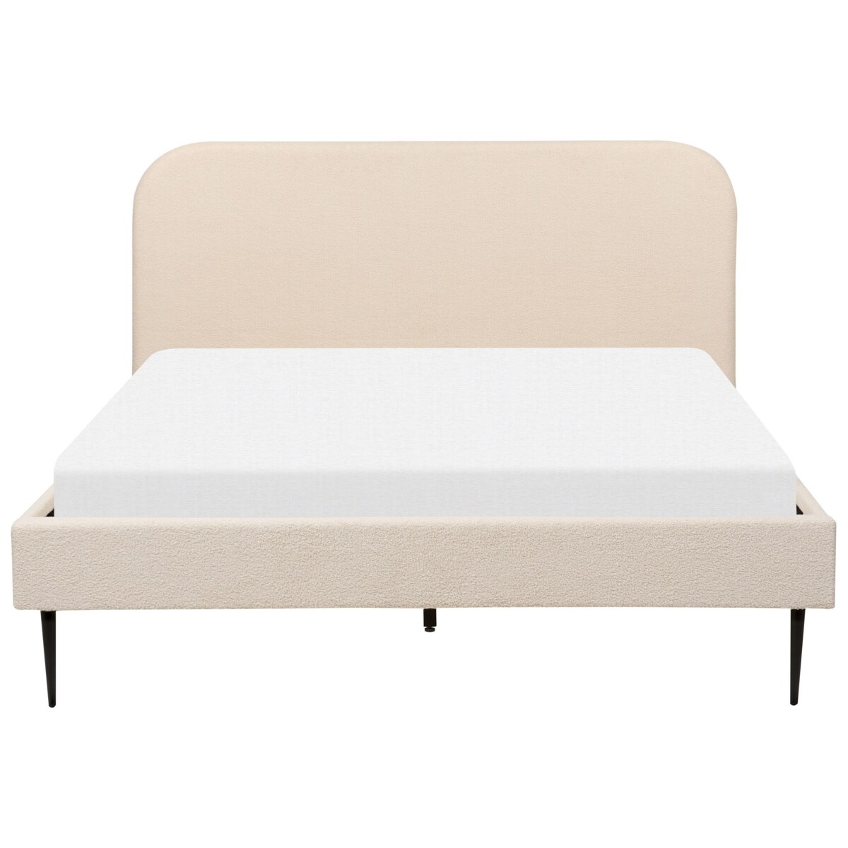 Łóżko boucle 160 x 200 cm beżowe FLAYAT