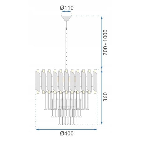 Lampa Sufitowa Kryształowa Glamour Złota Kryształ