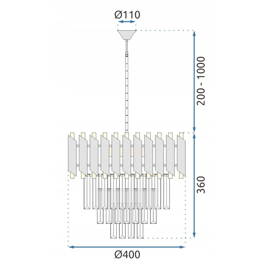Lampa Sufitowa Kryształowa Glamour Złota Kryształ