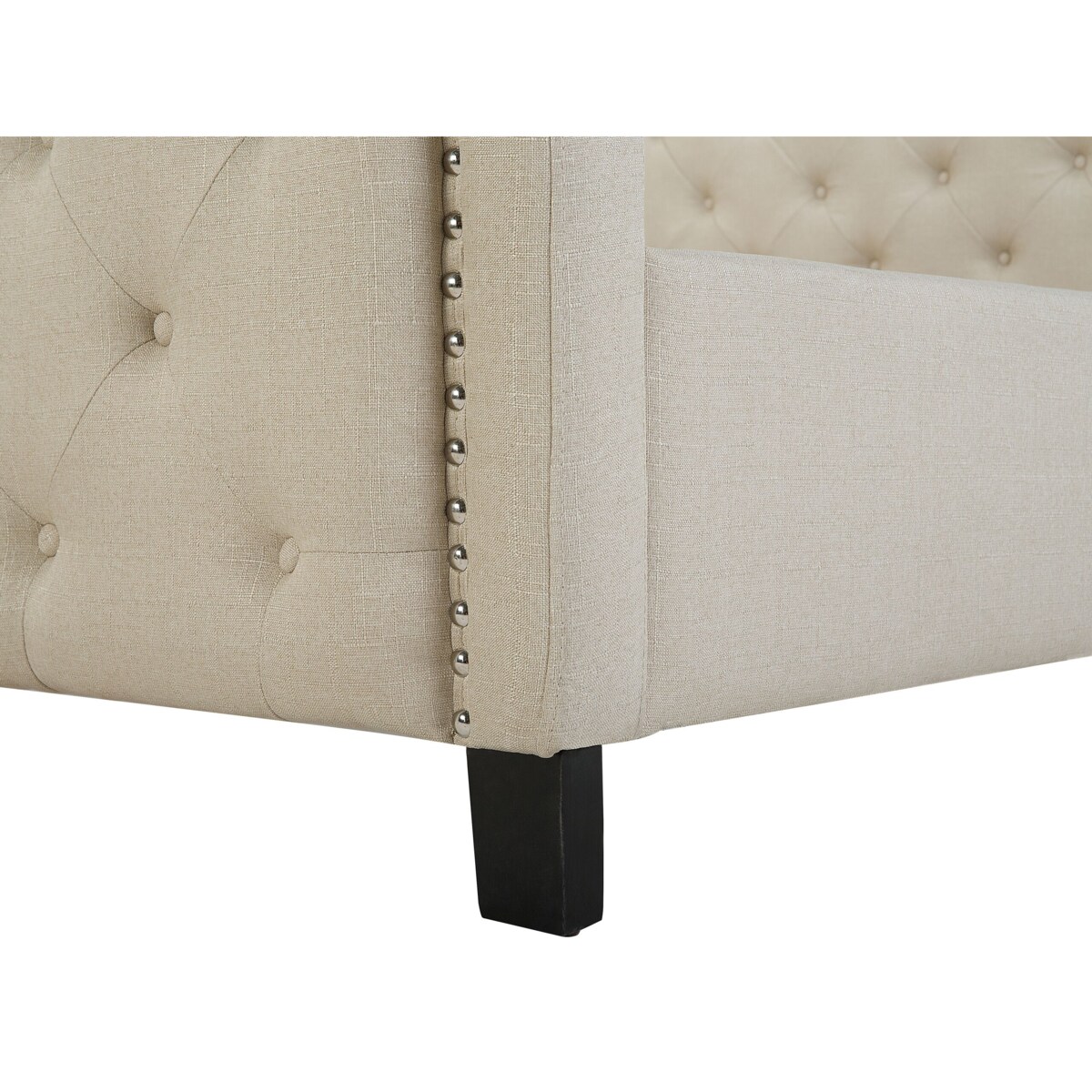 Łóżko tapicerowane 160 x 200 cm beżowe AUREL