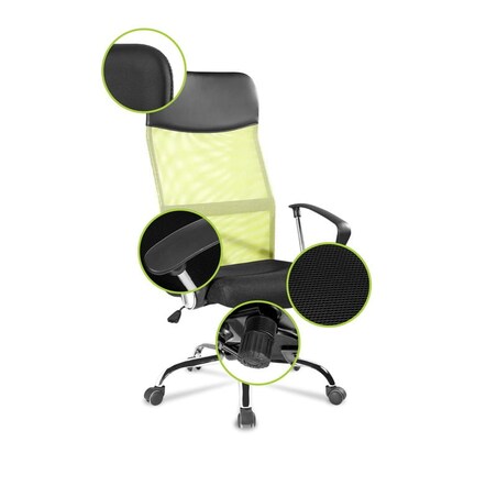 OBROTOWY FOTEL DO BIURKA Z SIATKÄ„ MESH W KOLORZE ZIELONYM