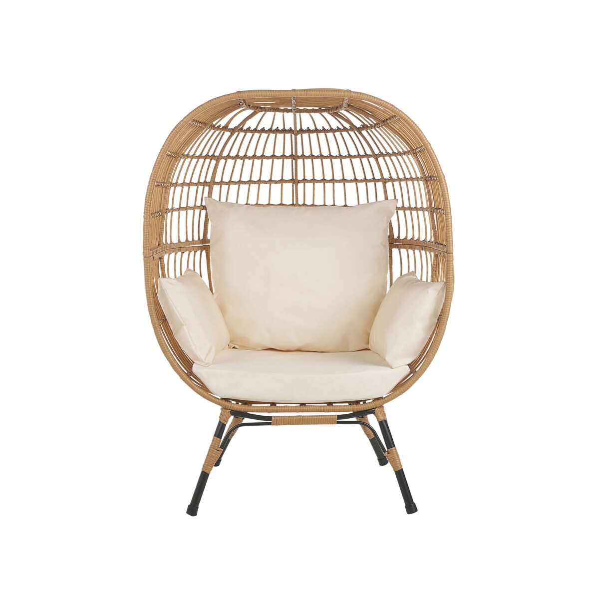 Fotel kokon z technorattanu naturalny VEROLI