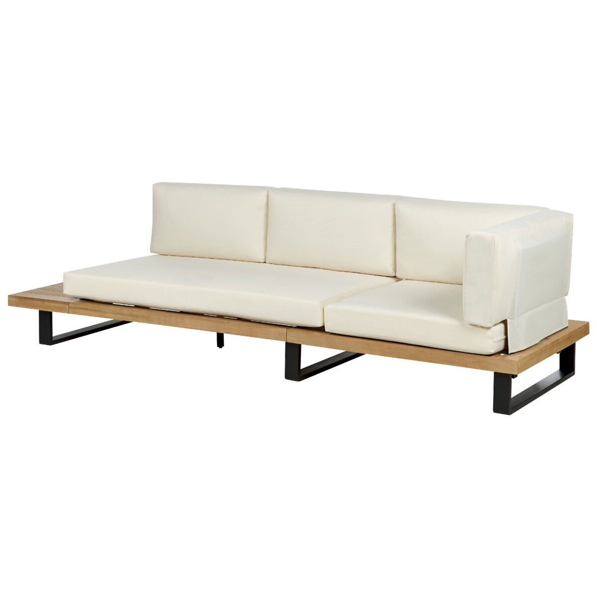 Zestaw ogrodowy drewniany 5-osobowy złamana biel MYKONOS