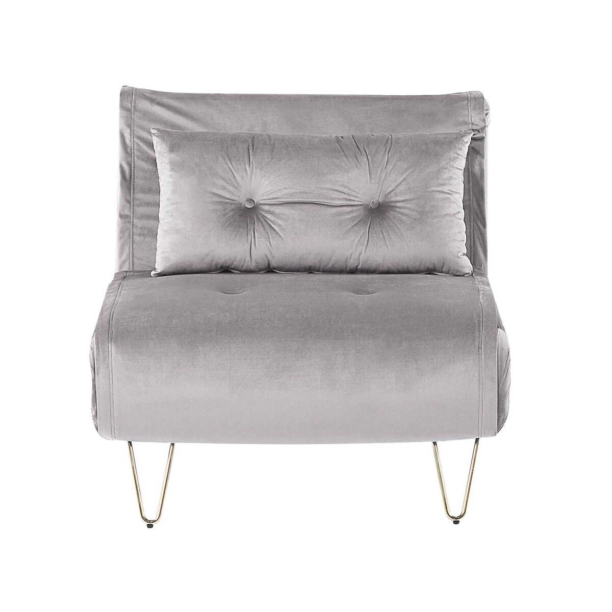 Sofa welurowa rozkładana szara VESTFOLD