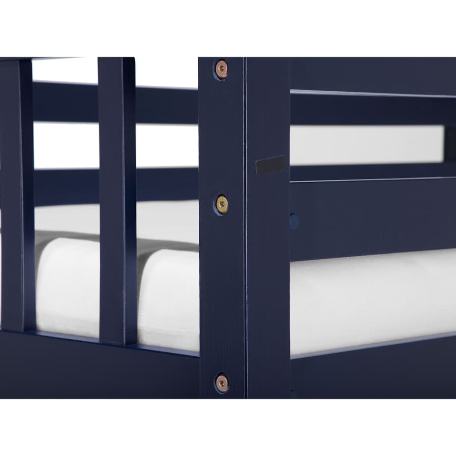 Łóżko piętrowe drewniane 90 x 200 cm niebieskie REVIN