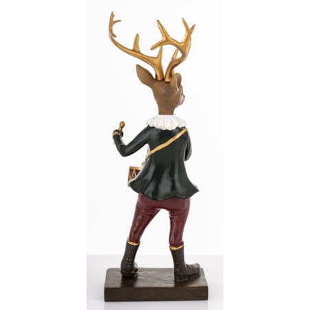 Figurka - renifer w mundurze 22,5x8x9 cm z bębenkiem