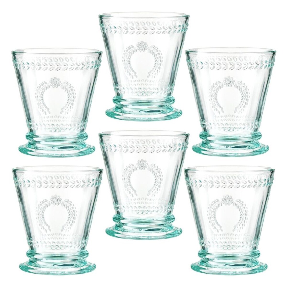 VILLA ITALIA Zestaw szklanek turkusowych 240 ml 6 sztuk MERIDA