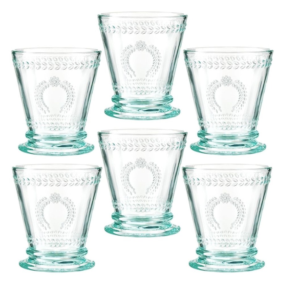 VILLA ITALIA Zestaw szklanek turkusowych 240 ml 6 sztuk MERIDA