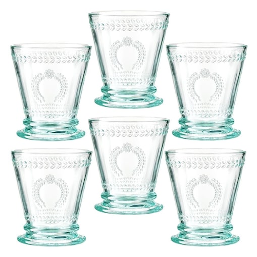 VILLA ITALIA Zestaw szklanek turkusowych 240 ml 6 sztuk MERIDA