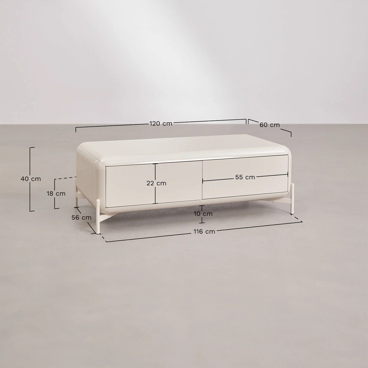 Stolik kawowy prostokątny 120x60 cm, MDF Alazne miętowy