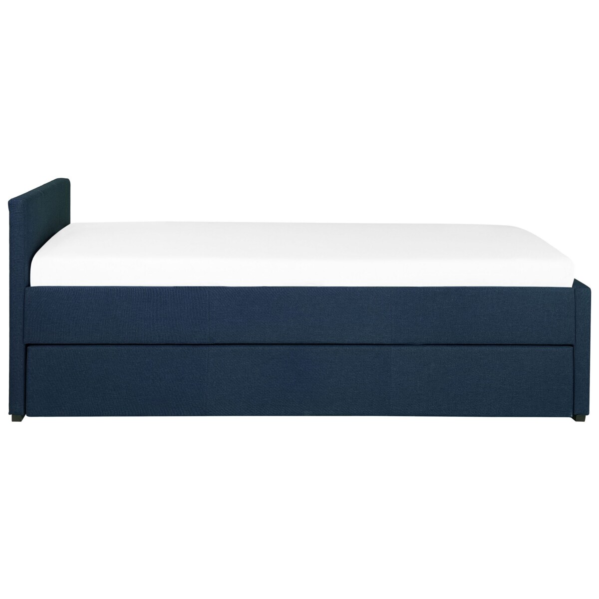 Łóżko wysuwane tapicerowane 90 x 200 cm niebieskie MARMANDE