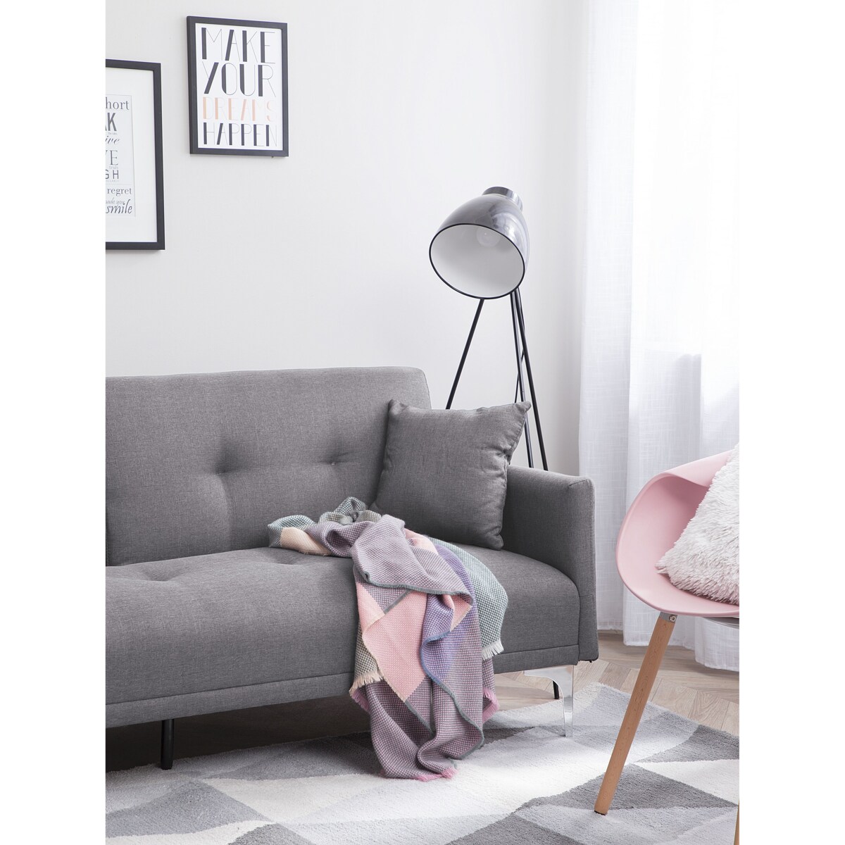 Sofa rozkładana szara LUCAN