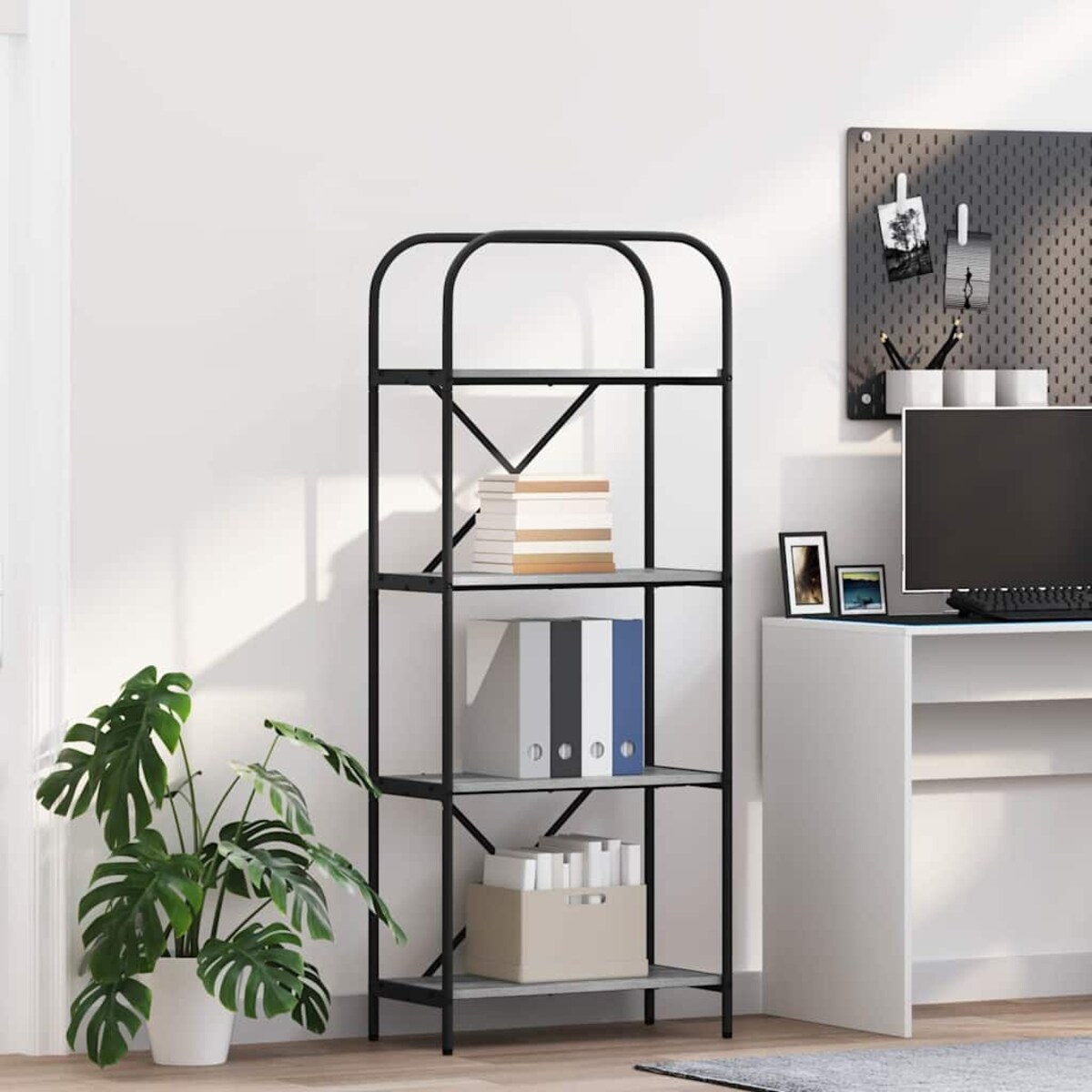 vidaXL Półka na książki Szary dąb sonoma 60 x 30 x 146 cm