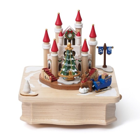 Wooderful life - Drewniana pozytywka z ruchomymi elementami Zamek świąteczny