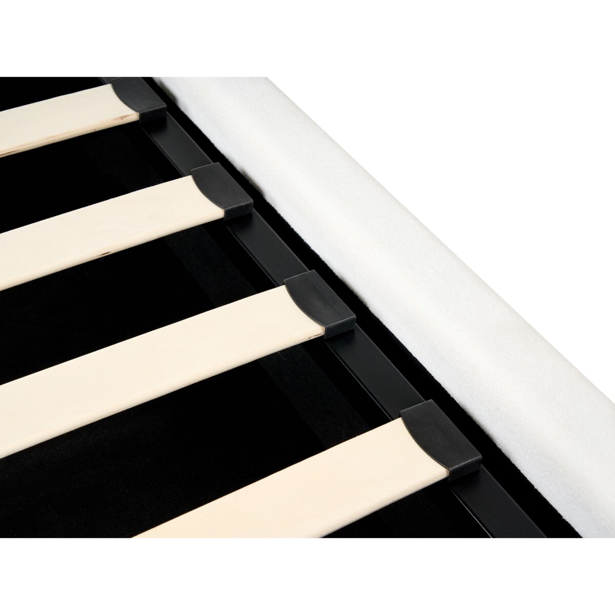 Łóżko z pojemnikiem BERNAY 180 x 200 cm Złamana biel