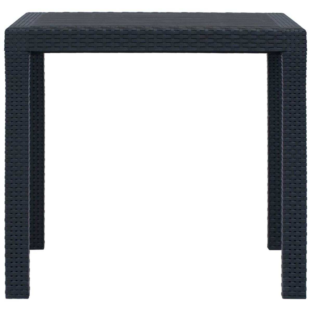 vidaXL Stolik ogrodowy, 79x79x72 cm, plastik stylizowany na rattan