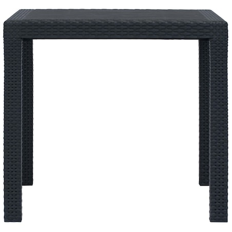 vidaXL Stolik ogrodowy, 79x79x72 cm, plastik stylizowany na rattan