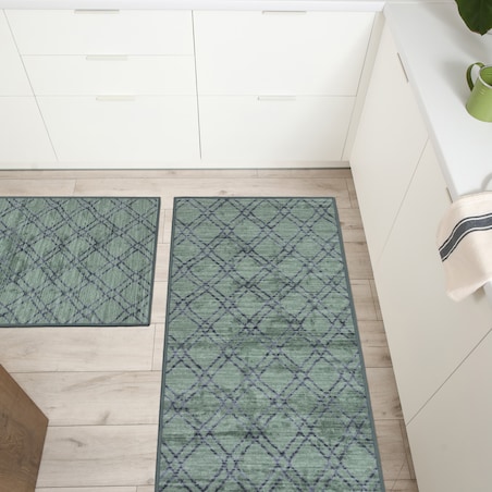 Chodnik Antypoślizgowy Vita 60x100 cm Romby Zielony