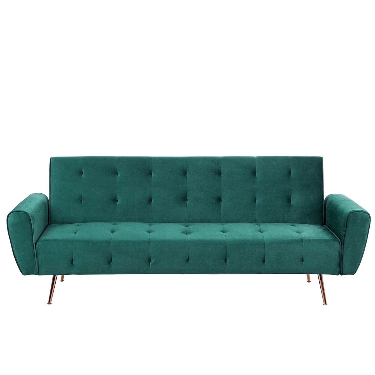 Sofa rozkładana dla 3 osób SELNES Welur Szmaragdowy