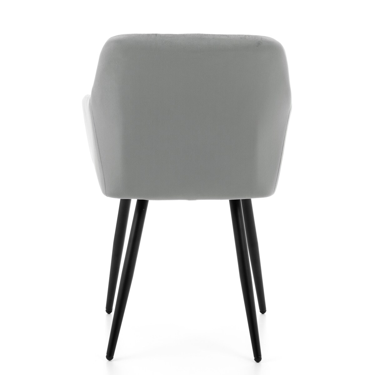 Krzesło tapicerowane pikowane welurowe do salonu jadalni ORTE jasnoszare