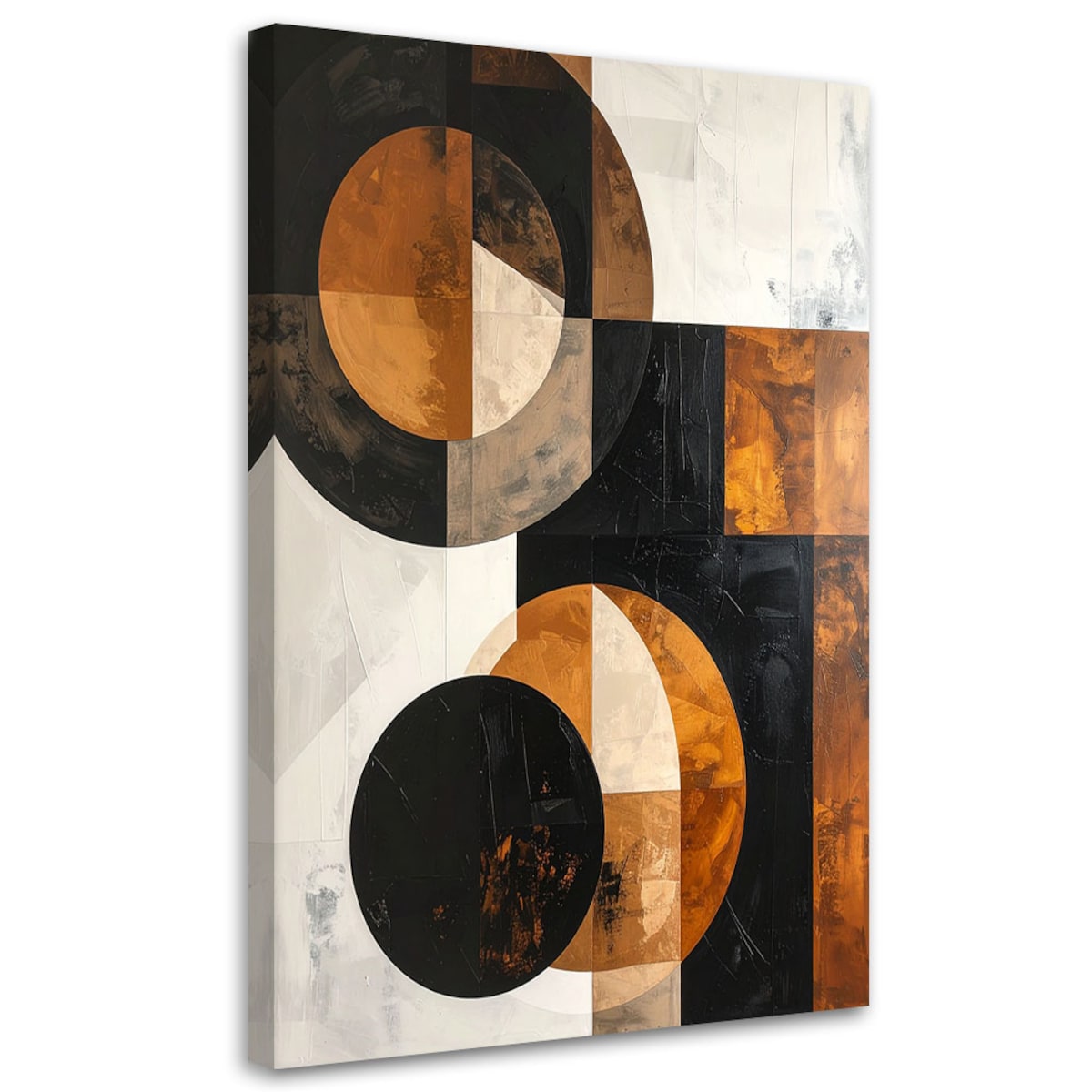 Obraz do salonu sypialni biura kuchni, Abstrakcja koła kształty brązowy szary