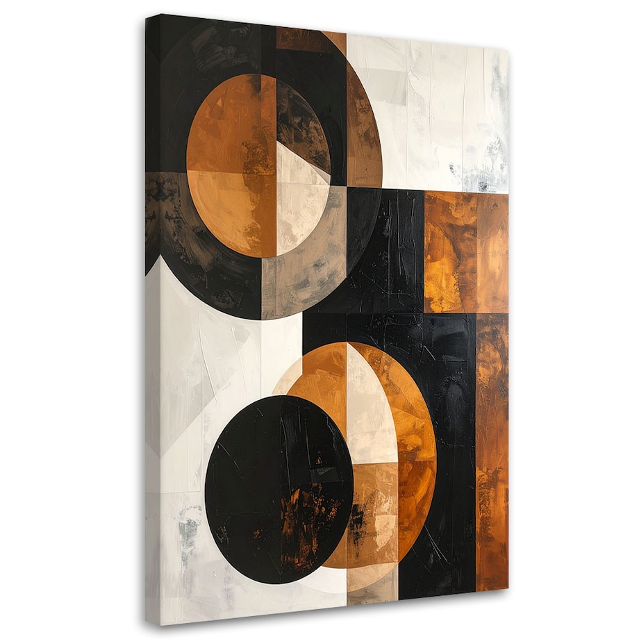 Obraz do salonu sypialni biura kuchni, Abstrakcja koła kształty brązowy szary