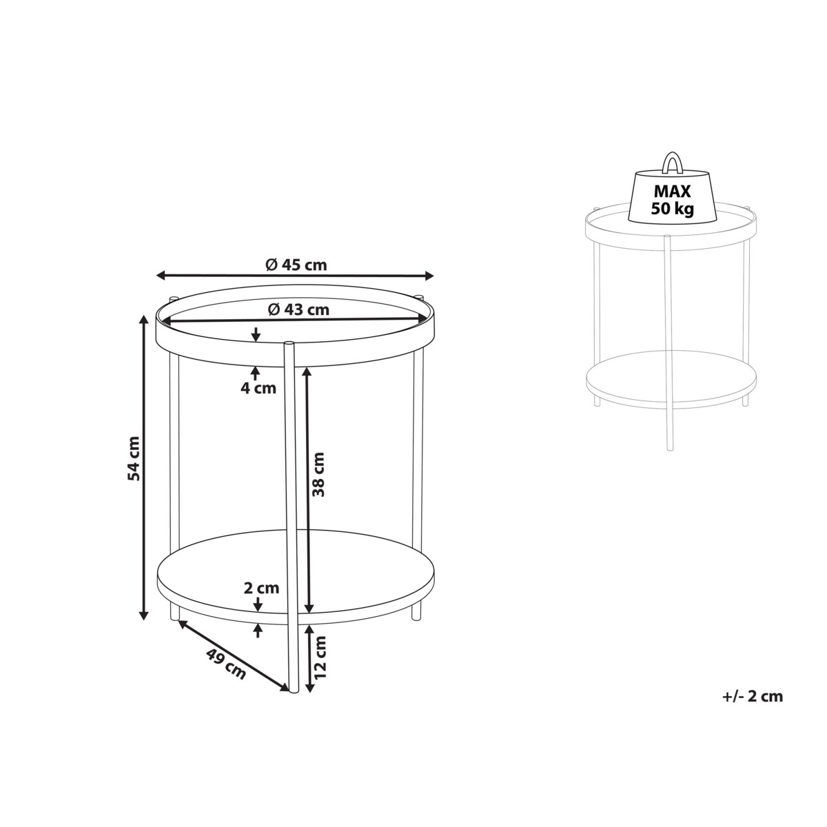 Stolik kawowy MDF Okleina Jasne drewno LANDER