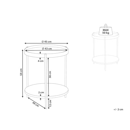 Stolik kawowy MDF Okleina Jasne drewno LANDER