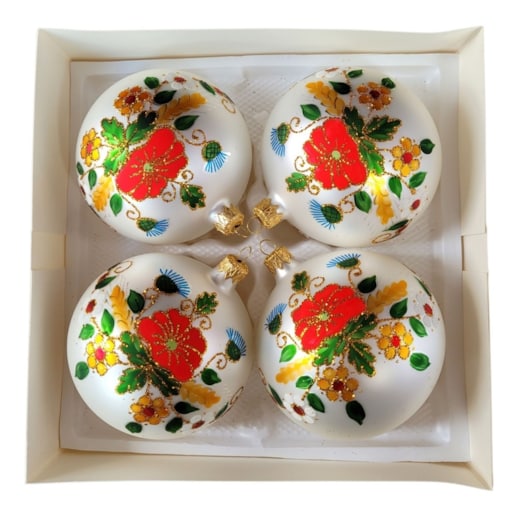 Bombka szklana 4 szt. PAPAVERI Ø 100 mm