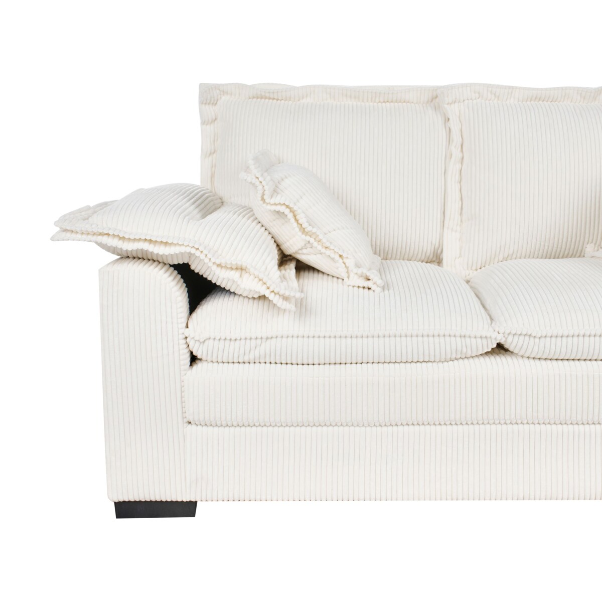 Sofa 2-osobowa sztruksowa biała TIRRO