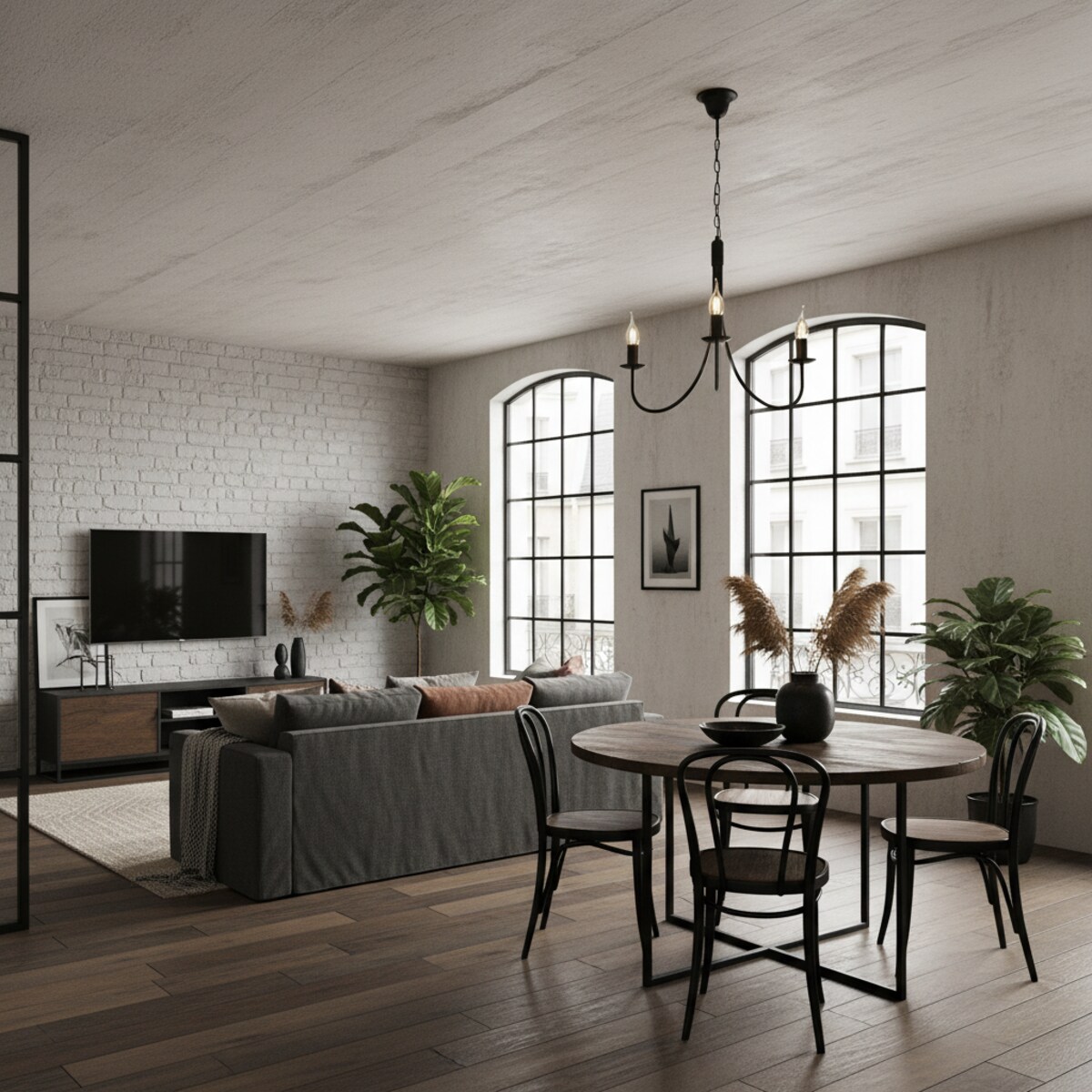 czarna lampa wisząca sufitowa 3 punktowa edylit loft do salonu