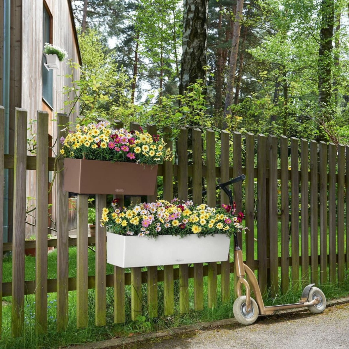 LECHUZA Donica Balconera Color 80 ALL-IN-ONE, biała, 15680