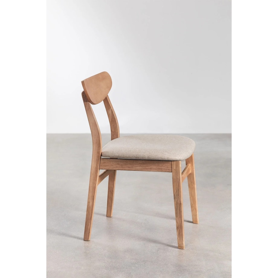 Krzesło do jadalni z tkaniny i drewna Cloda naturalne