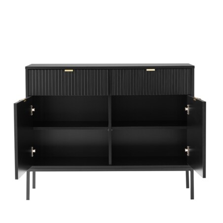 Komoda czarna na nóżkach Lamelli