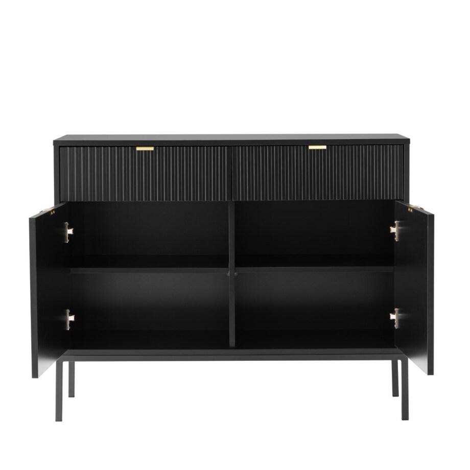 Komoda czarna na nóżkach Lamelli